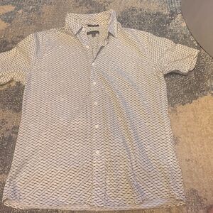 Men's Casual light grey and blue shark pattern